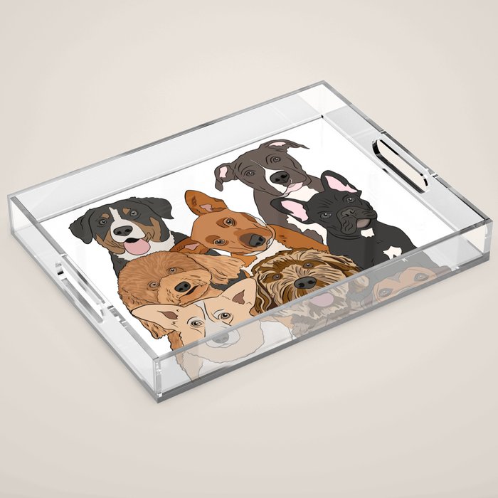 Dog Lover Dog Portrait  Acrylic Tray Gallery Image 1