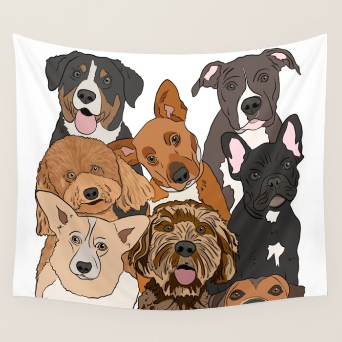 Dog Lover Dog Portrait  Wall Tapestry Gallery Image 4