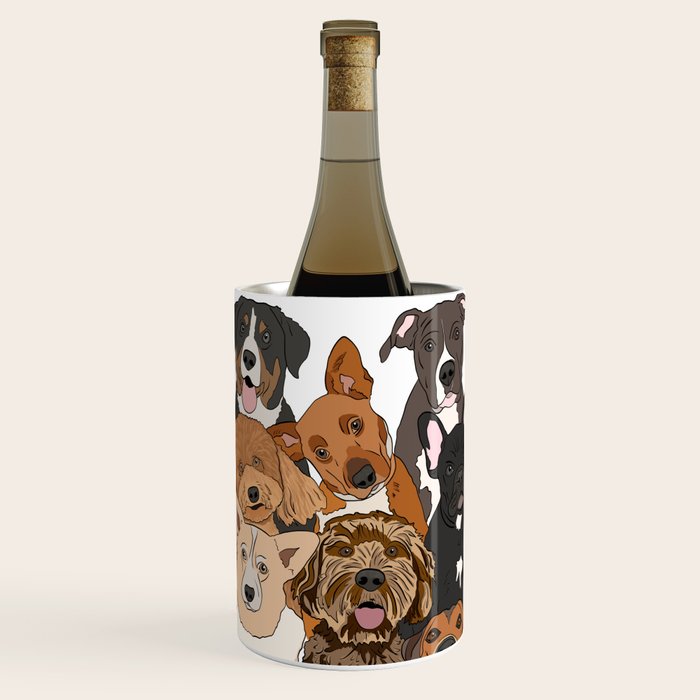 Dog Lover Dog Portrait  Wine Chiller Gallery Image 1