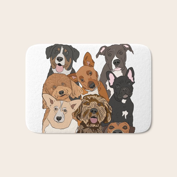 Dog Lover Dog Portrait  Bath Mat Gallery Image 1