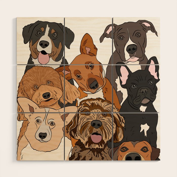 Dog Lover Dog Portrait  Wood Wall Art Gallery Image 1