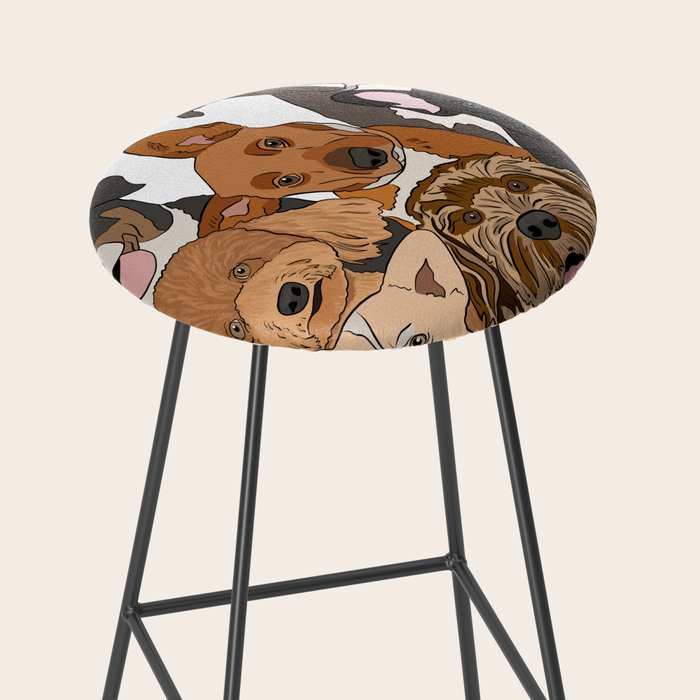 Dog Lover Dog Portrait  Stool Gallery Image 2