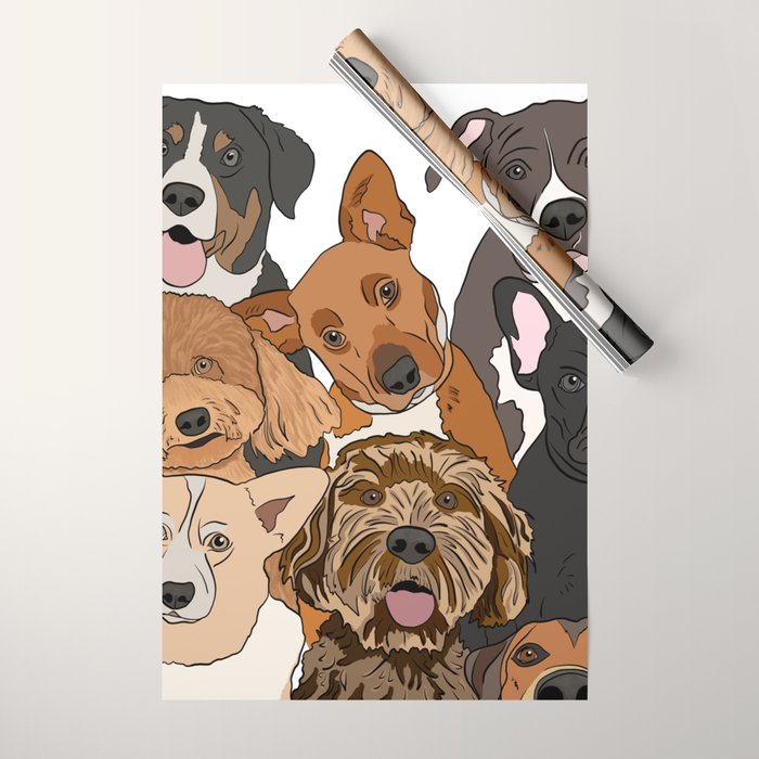 Dog Lover Dog Portrait  Wrapping Paper Gallery Image 1