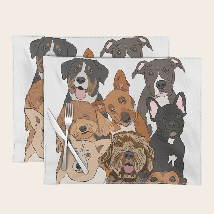 Dog Lover Dog Portrait  Placemat Gallery Image 1