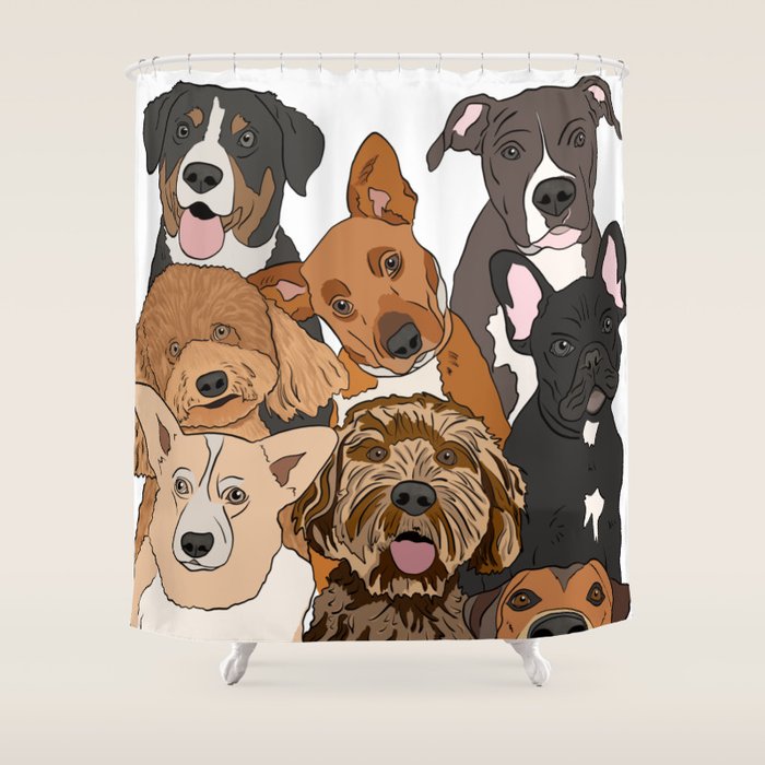 Dog Lover Dog Portrait  Shower Curtain Gallery Image 1