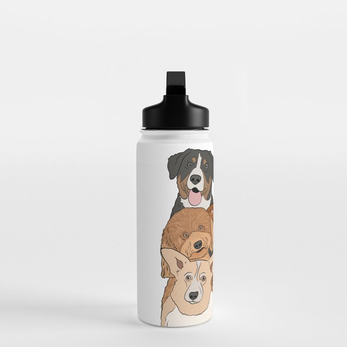Dog Lover Dog Portrait  Water Bottle Gallery Image 3