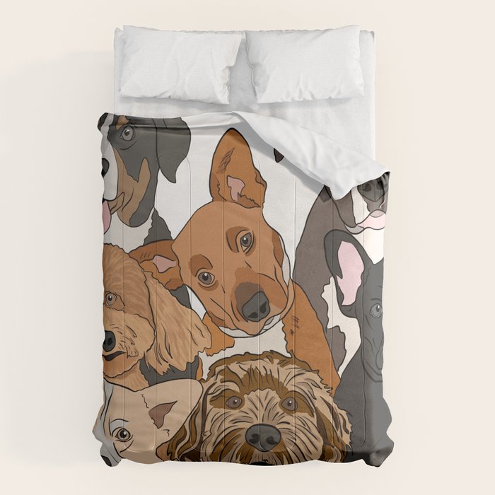 Dog Lover Dog Portrait  Comforter Gallery Image 1