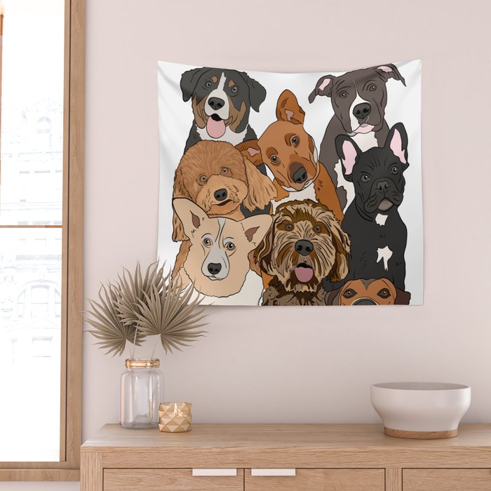 Dog Lover Dog Portrait  Wall Tapestry Gallery Image 2