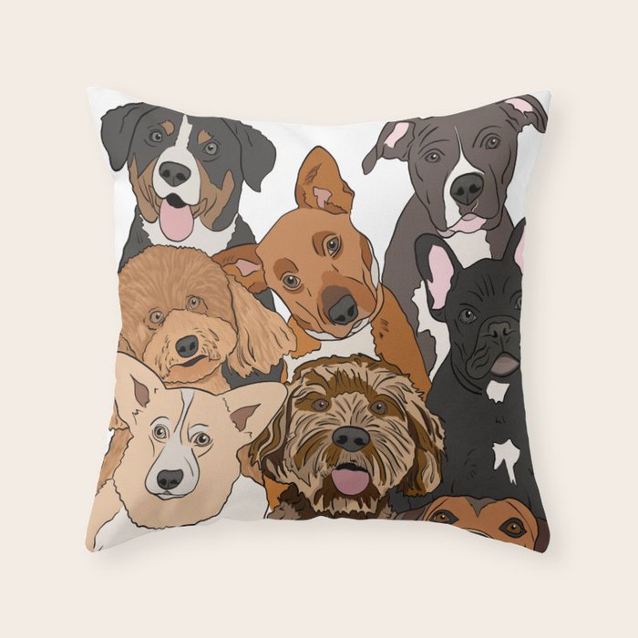 Dog Lover Dog Portrait  Throw Pillow Gallery Image 1
