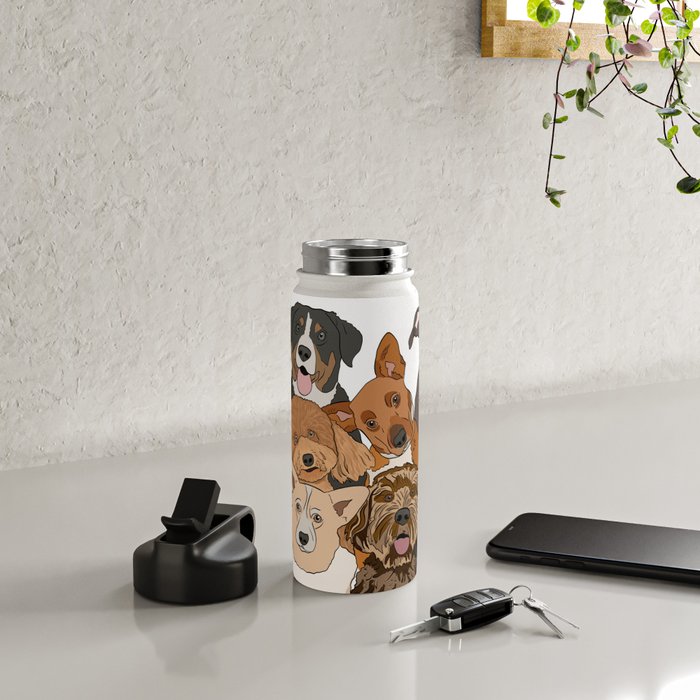 Dog Lover Dog Portrait  Water Bottle Gallery Image 4