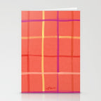 Abstract Tennis Net Pattern in Rosey Red Stationery Card Gallery Image 2