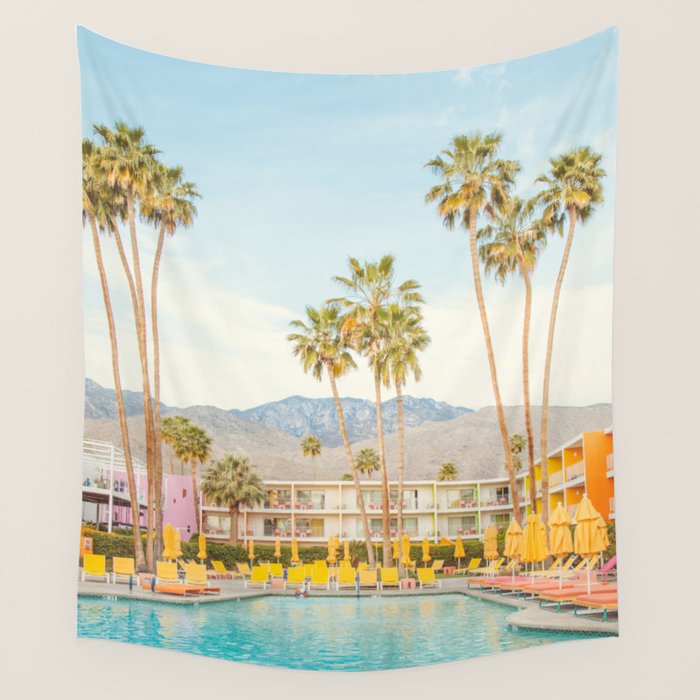 Palm Springs Motel Pool Wall Tapestry Gallery Image 1