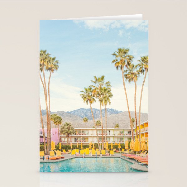 Palm Springs Motel Pool Stationery Card Gallery Image 1