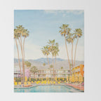 Palm Springs Motel Pool Throw Blanket Gallery Image 2