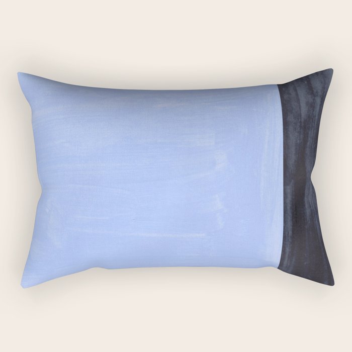 Pastel Blue Navy Dark Blue Rothko Inspired Midcentury Modern Minimalist Color Field Rectangular Pillow Gallery Image 2