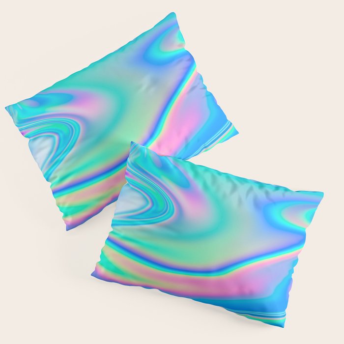 Holographic Iridescent Chill Vibes Pillow Sham Gallery Image 1