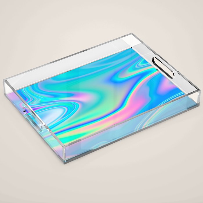 Holographic Iridescent Chill Vibes Acrylic Tray Gallery Image 1