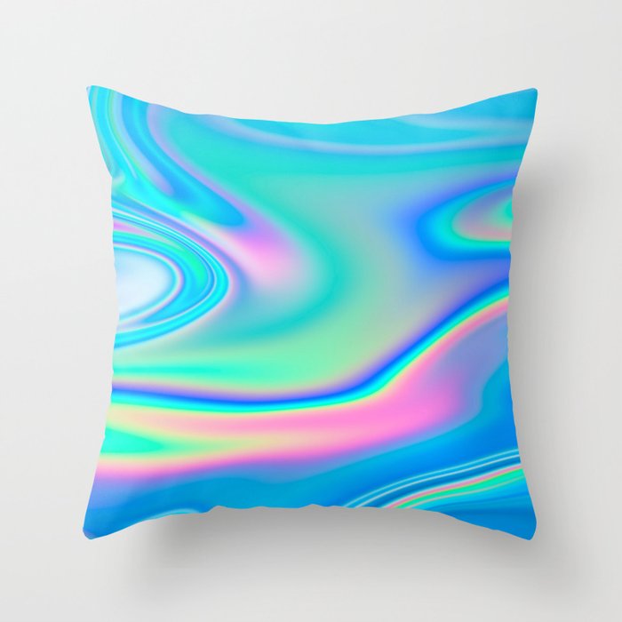 Holographic Iridescent Chill Vibes Throw Pillow Gallery Image 6