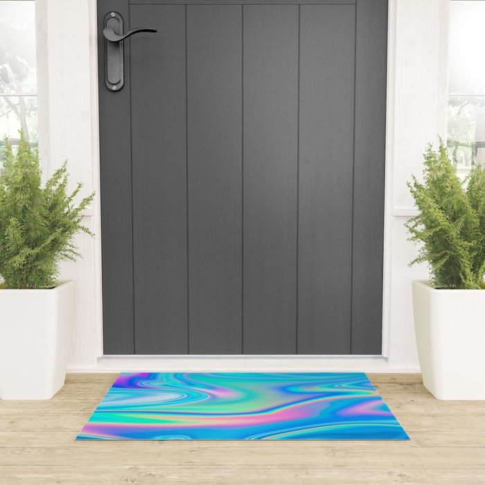 Holographic Iridescent Chill Vibes Welcome Mat Gallery Image 3