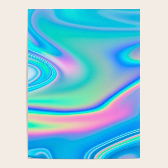 Holographic Iridescent Chill Vibes Poster Gallery Image 1