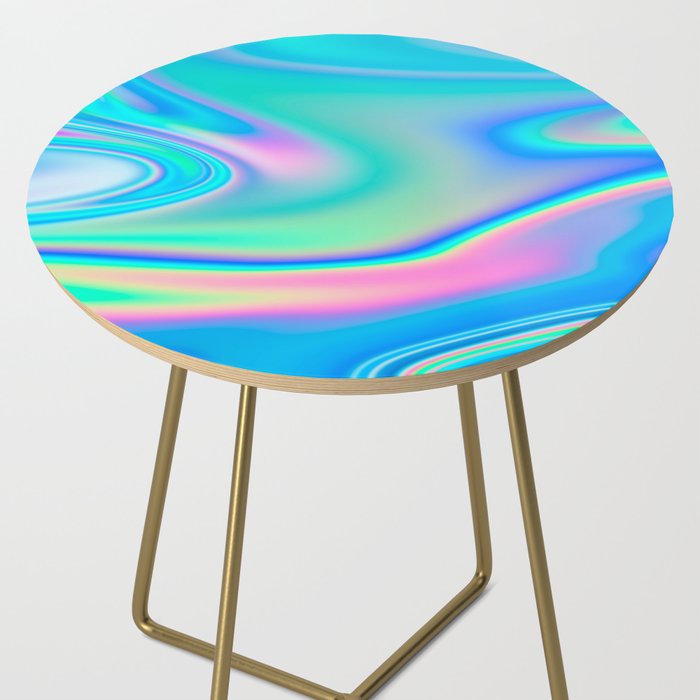 Holographic Iridescent Chill Vibes Side Table Gallery Image 2