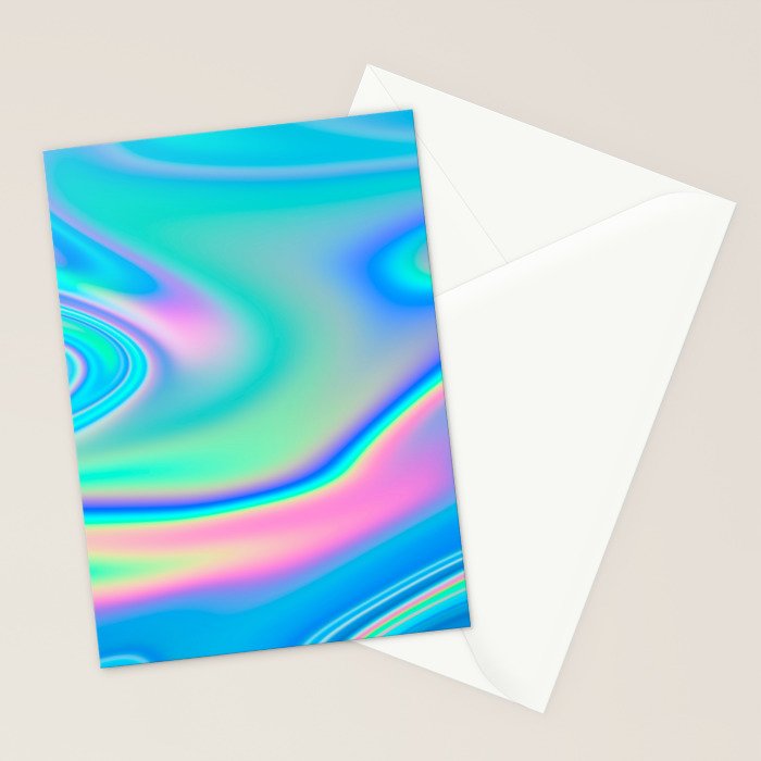 Holographic Iridescent Chill Vibes Stationery Card Gallery Image 2