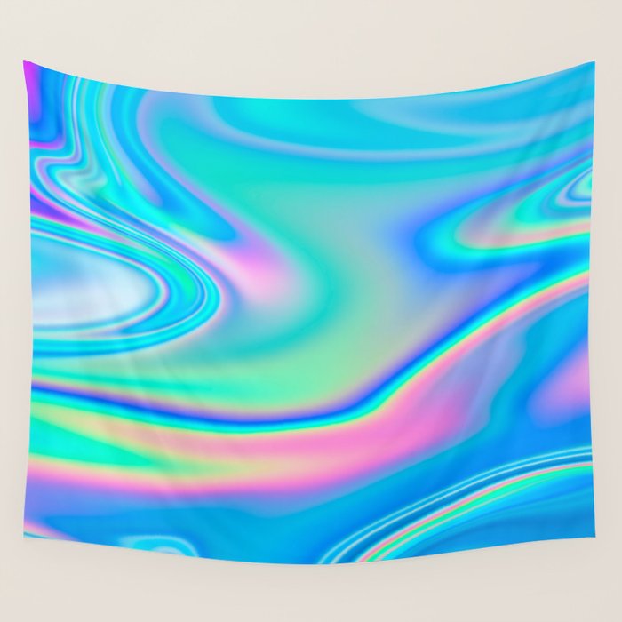 Holographic Iridescent Chill Vibes Wall Tapestry Gallery Image 4