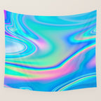 Holographic Iridescent Chill Vibes Wall Tapestry Gallery Image 4