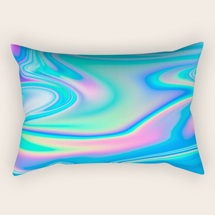 Holographic Iridescent Chill Vibes Rectangular Pillow Gallery Image 2