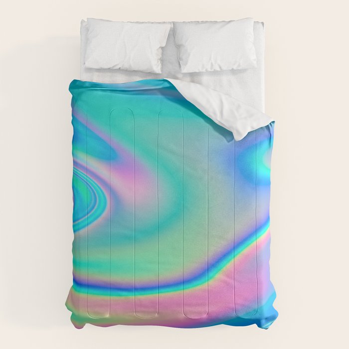Holographic Iridescent Chill Vibes Comforter Gallery Image 6