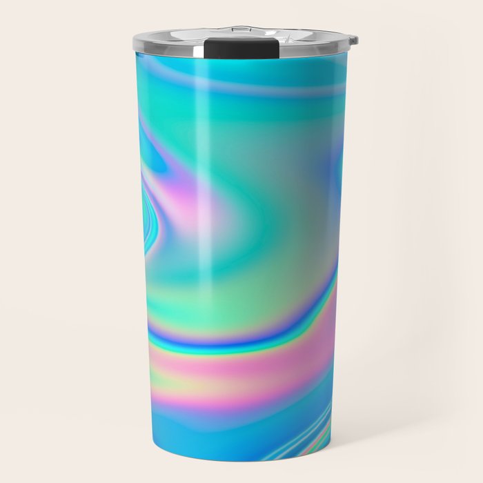 Holographic Iridescent Chill Vibes Travel Mug Gallery Image 1