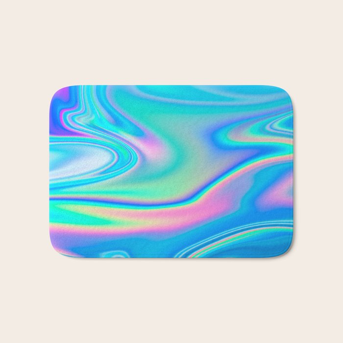 Holographic Iridescent Chill Vibes Bath Mat Gallery Image 1