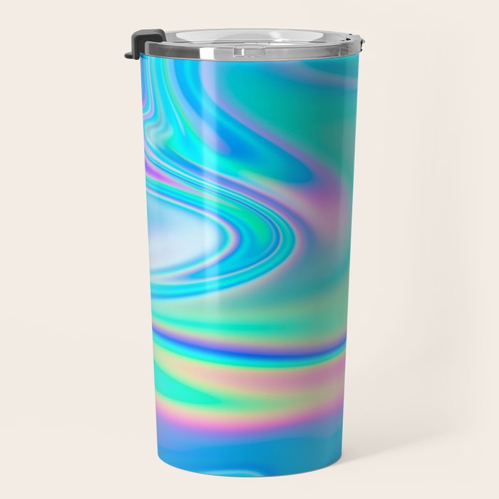 Holographic Iridescent Chill Vibes Travel Mug Gallery Image 3