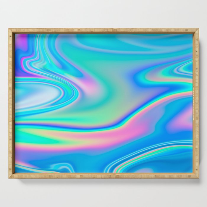 Holographic Iridescent Chill Vibes Serving Tray Gallery Image 1