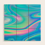 Holographic Iridescent Chill Vibes Wood Wall Art Gallery Image 1