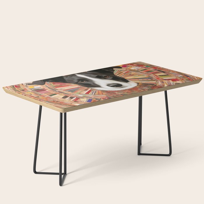 Klimt Dog Art Painting with Colorful Geometric Patterns Coffee Table Gallery Image 1