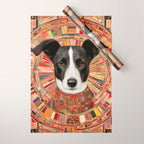 Klimt Dog Art Painting with Colorful Geometric Patterns Wrapping Paper Gallery Image 1