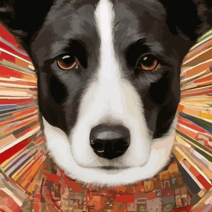 Klimt Dog Art Painting with Colorful Geometric Patterns Coffee Mug Gallery Image 2