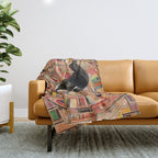 Klimt Dog Art Painting with Colorful Geometric Patterns Throw Blanket Gallery Image 1