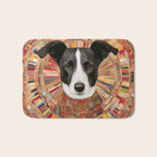 Klimt Dog Art Painting with Colorful Geometric Patterns Bath Mat Gallery Image 1