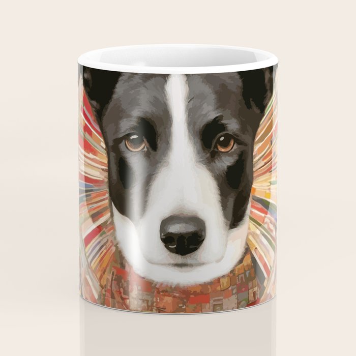 Klimt Dog Art Painting with Colorful Geometric Patterns Coffee Mug Gallery Image 4