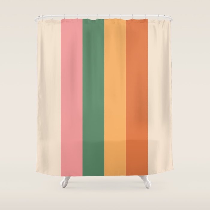 Retro Color Lines - 1-1 Shower Curtain Gallery Image 1
