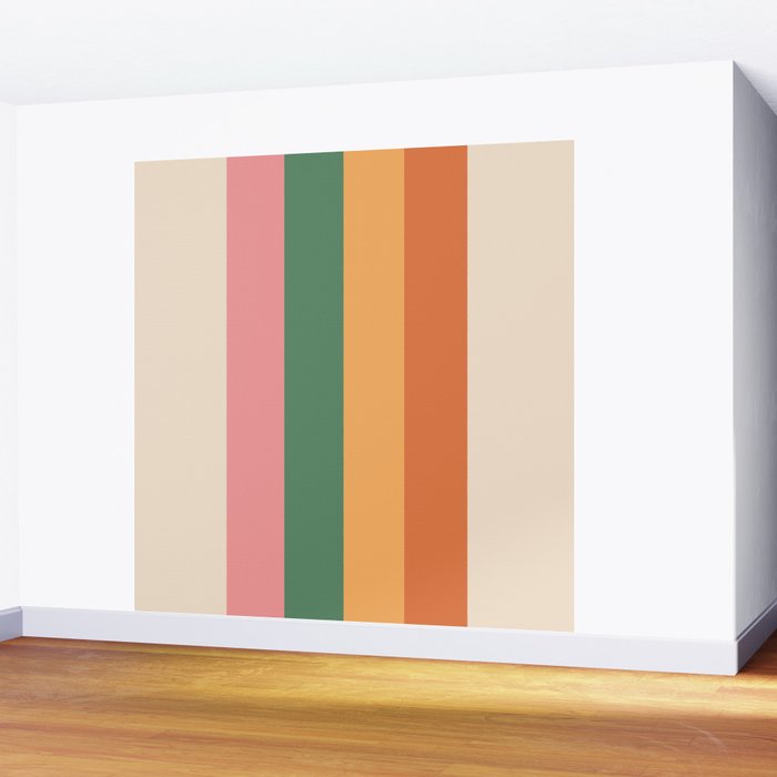 Retro Color Lines - 1-1 Wall Mural Gallery Image 2