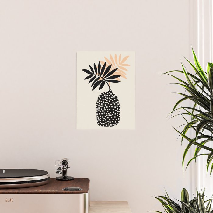 Still Life with Vase and Tropical Leaves Poster Gallery Image 2