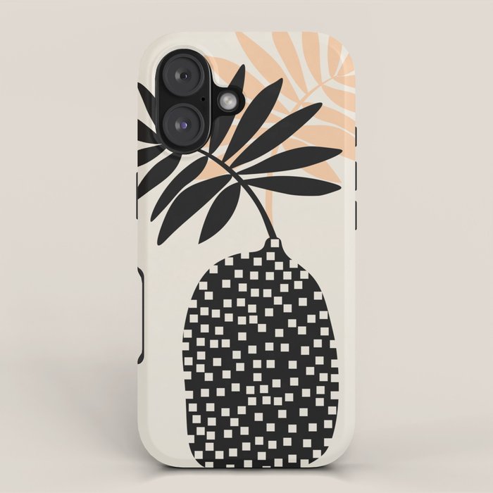 Still Life with Vase and Tropical Leaves iPhone Case Gallery Image 1