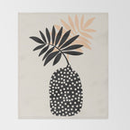 Still Life with Vase and Tropical Leaves Throw Blanket Gallery Image 2