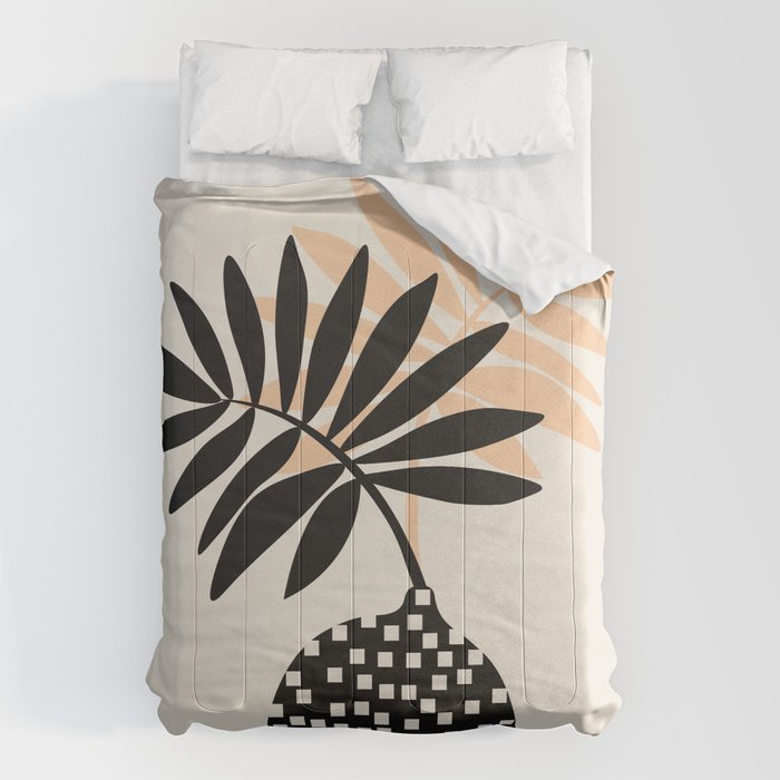 Still Life with Vase and Tropical Leaves Comforter Gallery Image 6
