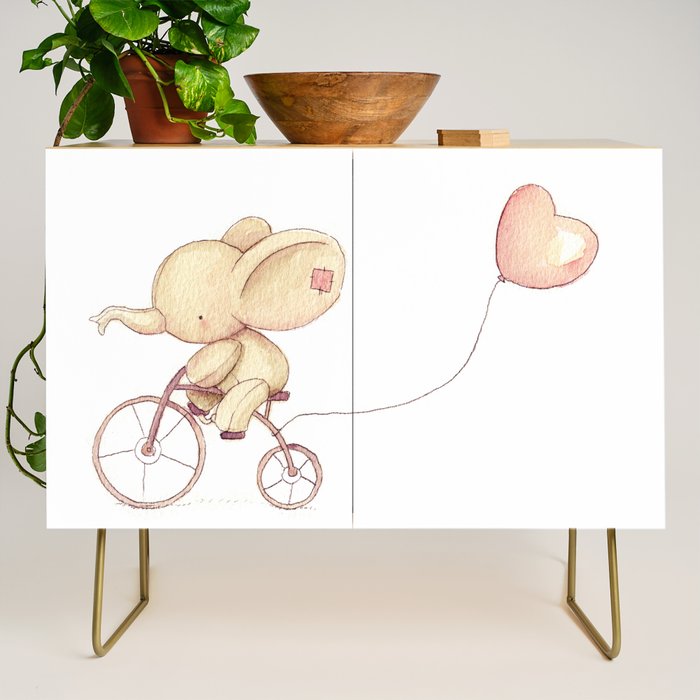 Elephant riding his bike Credenza Gallery Image 1