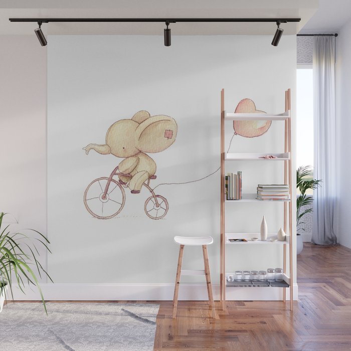 Elephant riding his bike Wall Mural Gallery Image 1