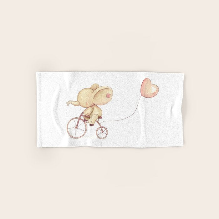 Elephant riding his bike Bath Towel Gallery Image 1